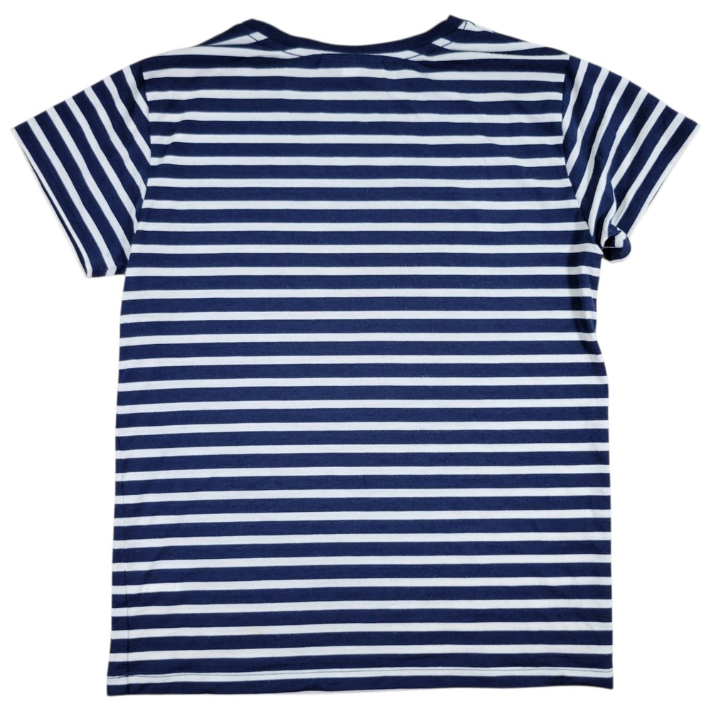 Icebreaker Merino Wool T-Shirt Womens M Blue White Striped Pocket Nautical Tee - Picture 2 of 10